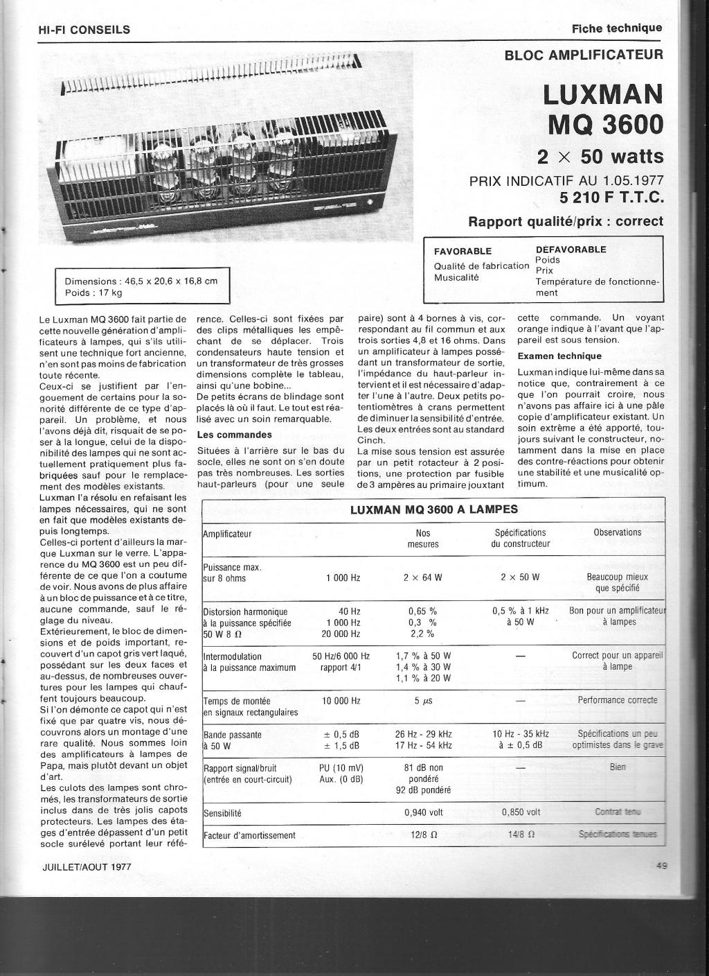 Luxman MQ 3600